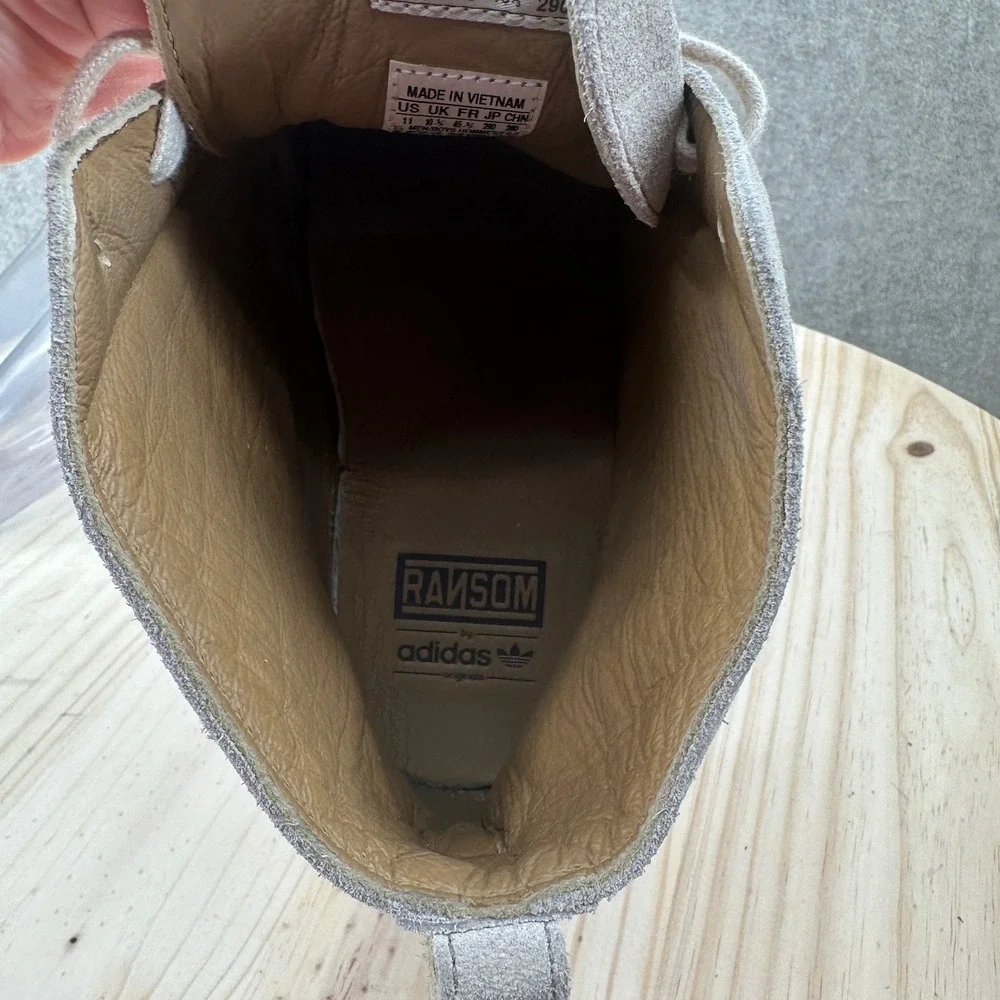 Adidas x Ransom Grey Suede Moc Toe Chukka Boots‎ 11 Red Stripe Sole